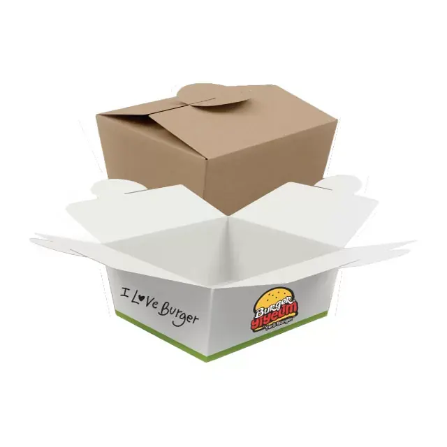 Karton Yemek Kutusu - Lunch Box 20 x 13 x 4 cm 