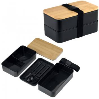 PV-6250 - Bambu Kapaklı Plastik Yemek Kutusu