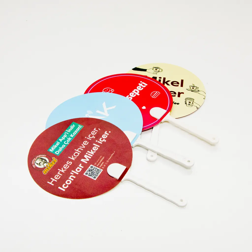 PV-2129 - Plastik Saplı, Yuvarlak Kesim PVC Yelpaze