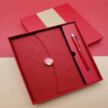 VIP-48843 - Promosyon Defter Kalem Seti Kırmızı Renk