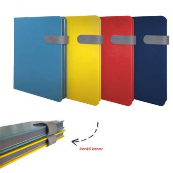 DFT-6555 - Termo Deri Kenarları Boyalı ve Mıknatıslı Defter